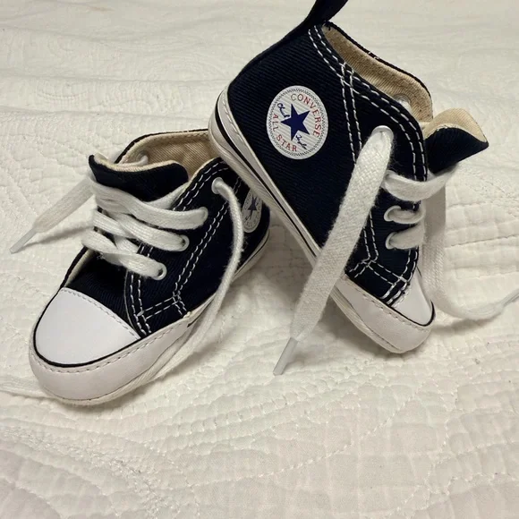 Converse Black & White Baby High-Top Canvas Sneakers - Picture 1 of 4